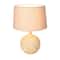 Hello Honey® 23" Cream Handmade Textured Stoneware Table Lamp with Fabric Shade